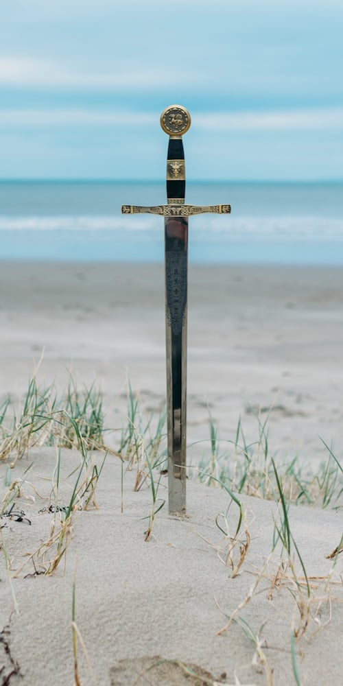 Sword on a beach